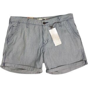 Levi's Womens Striped Cotton Shorts 4 Blue & White Casual Summer Wear Relax Fit